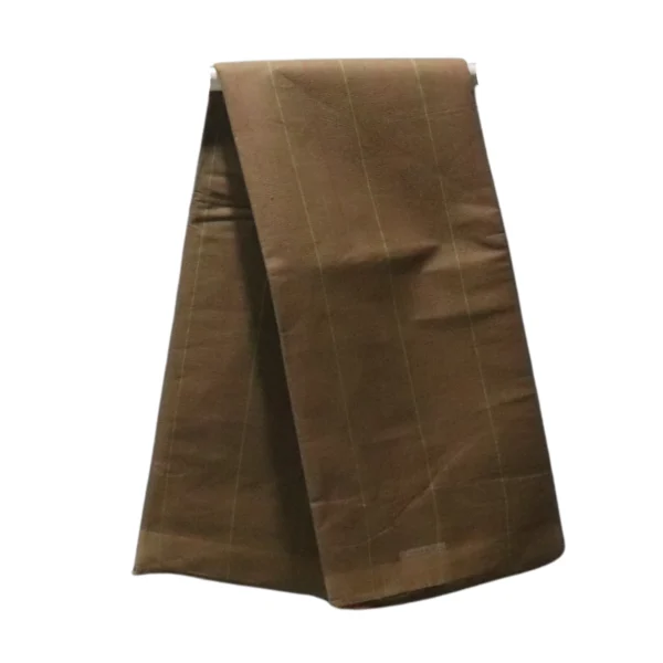 Mangalagiri Pure Cotton Saree in Earthy Brown with Contrast Pallu and Blouse Piece