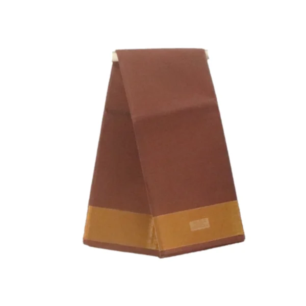Venkatagiri Pure Cotton Saree in Coffee Brown with Gold Zari Kaddi Border (Without Blouse Piece)