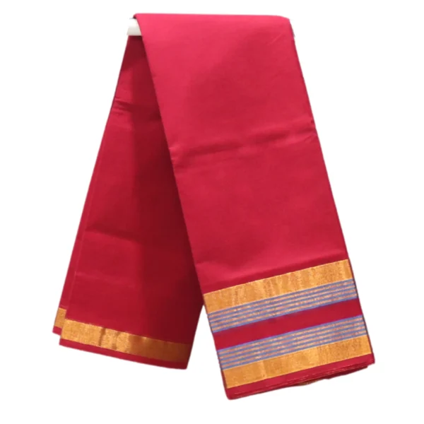 NB COTTON WORLD Venkatagiri Cotton Handloom Saree for Women | Traditional Handwoven with Zari Border | Pure Cotton Saree | Without Blouse(Red)