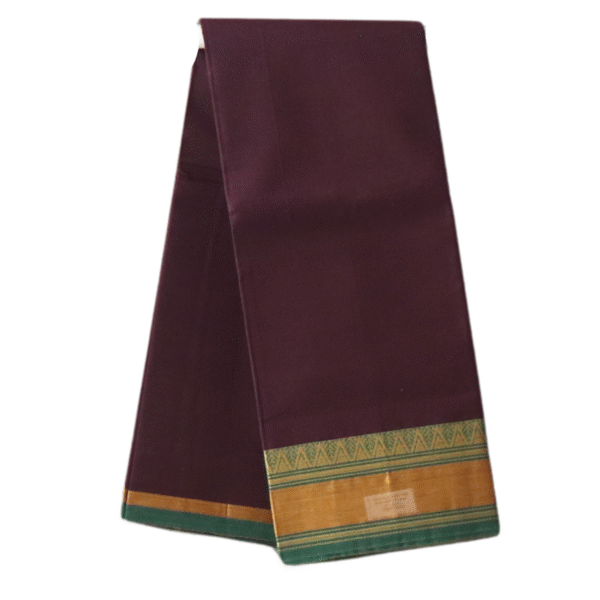 NB COTTON WORLD Venkatagiri Cotton Saree for Women | Handloom Saree with Golden Zari Border | Pure Cotton Handwoven Saree | Without Blouse(Wine Maroon)