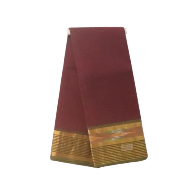 NB COTTON WORLD Traditional Venkatagiri Cotton Saree with Ikat Zari Border, Mixed Thread Weave and Simple Pallu – Without Blouse Piece(Maroon)