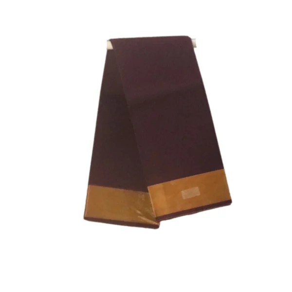 NB COTTON WORLD Venkatagiri Pure Cotton Saree for Women, Gold Zari Border, Lightweight Cotton Saree(Dark Wine)