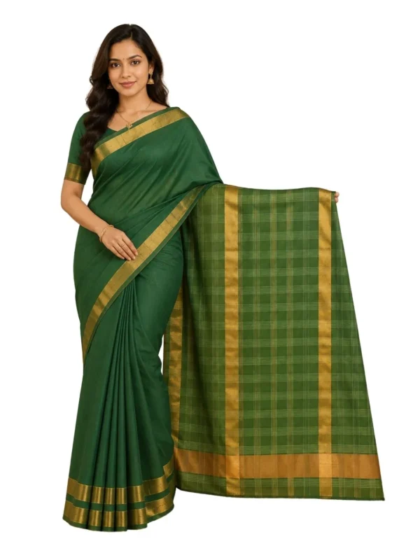 Venkatagiri Pure Cotton Saree for Women | Traditional Handwoven Style | Lightweight & Elegant Ethnic Wear(Without Blouse)