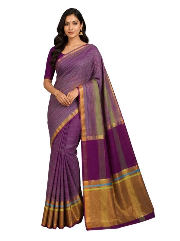 Venkatagiri Pure Cotton Saree for Women | Traditional Handwoven Style | Lightweight & Elegant Ethnic Wear(Without Blouse)