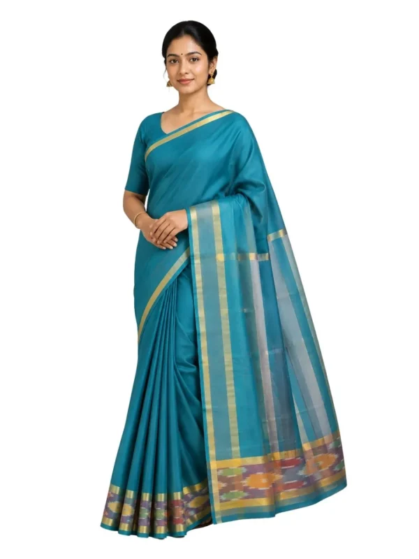 Venkatagiri Pure Cotton Saree for Women | Traditional Handwoven Style | Lightweight & Elegant Ethnic Wear(Without Blouse)