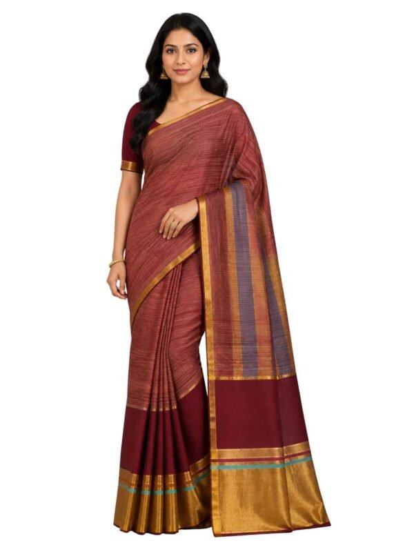 Venkatagiri Pure Cotton Saree for Women | Traditional Handwoven Style | Lightweight & Elegant Ethnic Wear(Without Blouse)