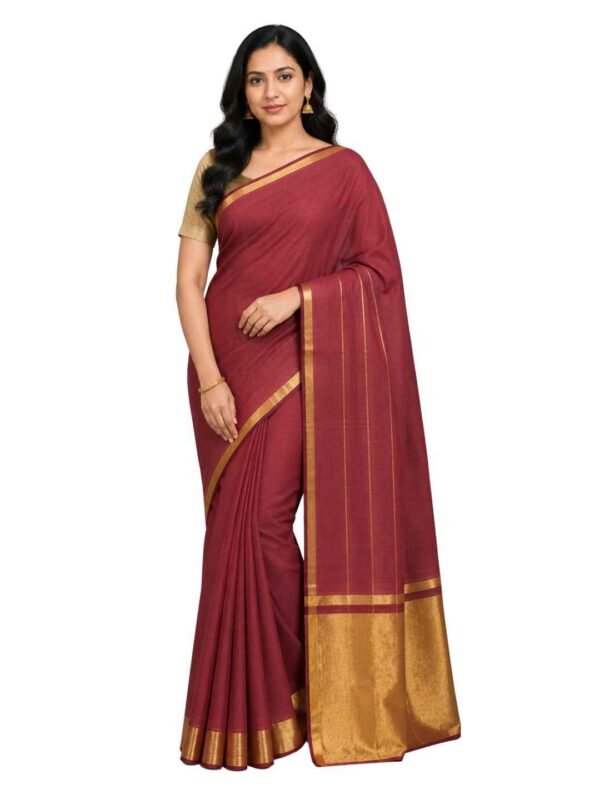 Venkatagiri Pure Cotton Saree for Women | Traditional Handwoven Style | Lightweight & Elegant Ethnic Wear(Without Blouse)