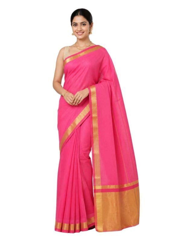 Venkatagiri Pure Cotton Saree for Women | Traditional Handwoven Style | Lightweight & Elegant Ethnic Wear(Without Blouse)