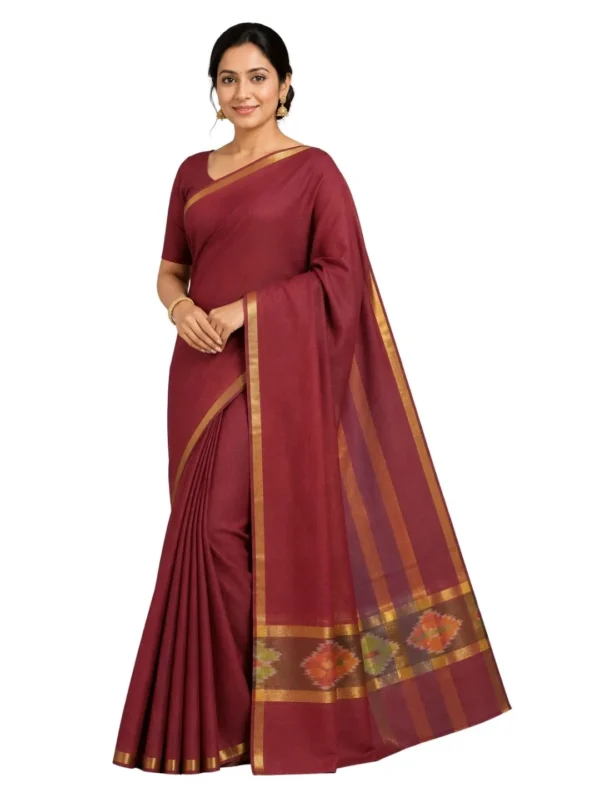 Venkatagiri Pure Cotton Saree for Women | Traditional Handwoven Style | Lightweight & Elegant Ethnic Wear(Without Blouse)