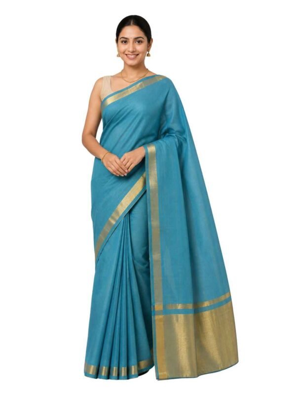 Venkatagiri Pure Cotton Saree for Women | Traditional Handwoven Style | Lightweight & Elegant Ethnic Wear(Without Blouse)