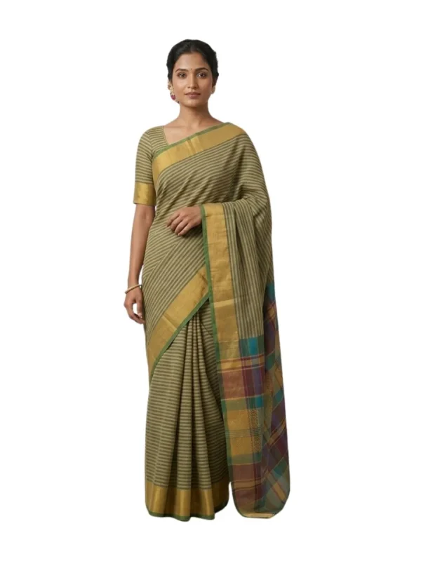 Venkatagiri Pure Cotton Saree for Women | Traditional Handwoven Style | Lightweight & Elegant Ethnic Wear(Without Blouse)
