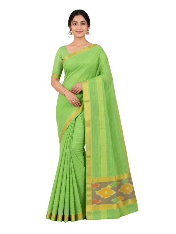 Venkatagiri Pure Cotton Saree for Women | Traditional Handwoven Style | Lightweight & Elegant Ethnic Wear(Without Blouse)