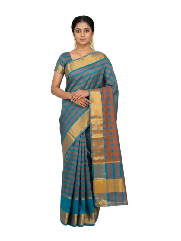Venkatagiri Pure Cotton Saree for Women | Traditional Handwoven Style | Lightweight & Elegant Ethnic Wear(Without Blouse)