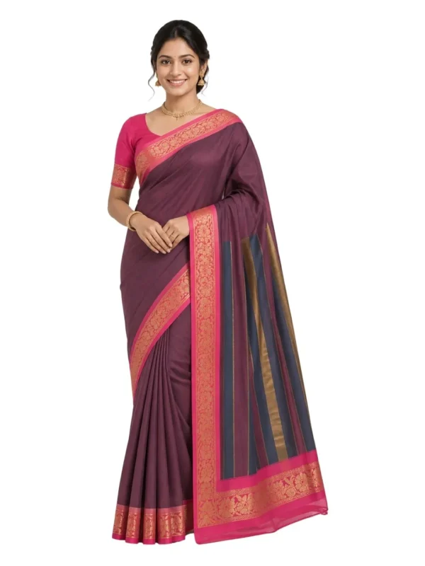 Venkatagiri Pure Cotton Saree for Women | Traditional Handwoven Style | Lightweight & Elegant Ethnic Wear(Without Blouse)