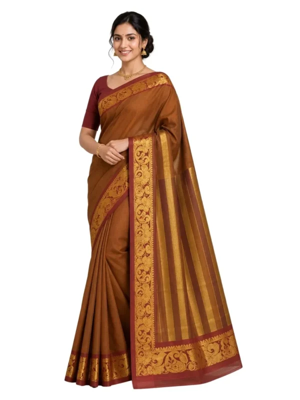 Venkatagiri Pure Cotton Saree for Women | Traditional Handwoven Style | Lightweight & Elegant Ethnic Wear(Without Blouse)
