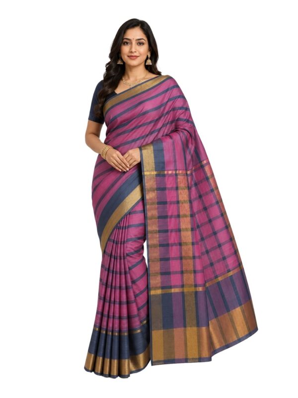 Venkatagiri Pure Cotton Saree for Women | Traditional Handwoven Style | Lightweight & Elegant Ethnic Wear(Without Blouse)