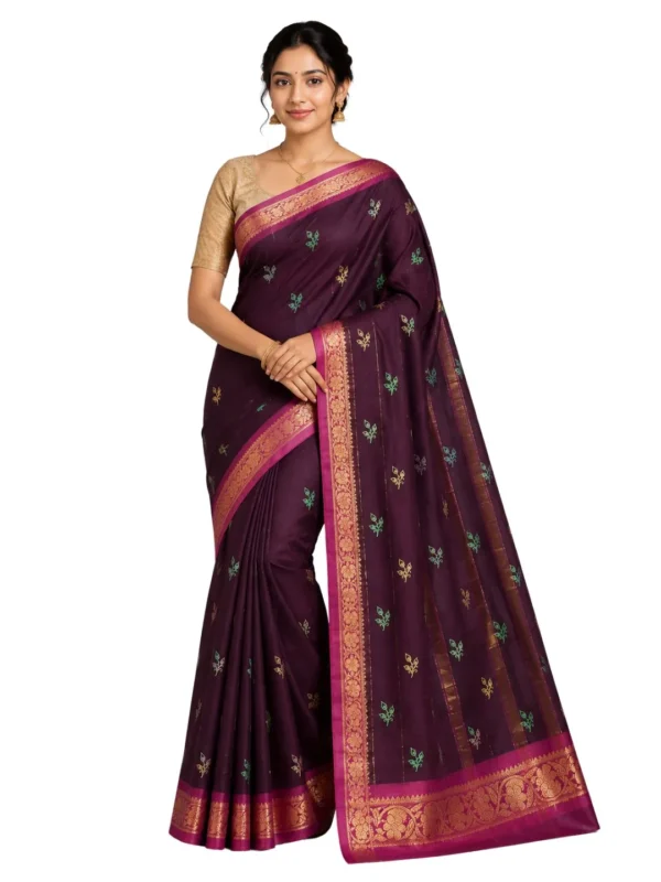 Venkatagiri Pure Cotton Saree for Women | Traditional Handwoven Style | Lightweight & Elegant Ethnic Wear(Without Blouse)