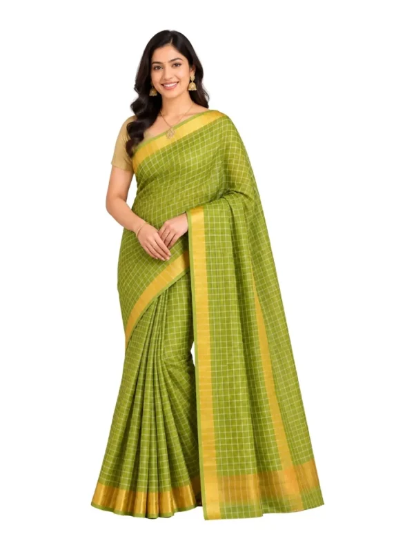 Venkatagiri Pure Cotton Saree for Women | Traditional Handwoven Style | Lightweight & Elegant Ethnic Wear(Without Blouse)
