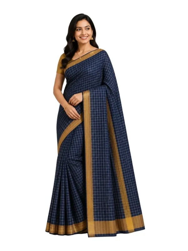 Venkatagiri Pure Cotton Saree for Women | Traditional Handwoven Style | Lightweight & Elegant Ethnic Wear(Without Blouse)