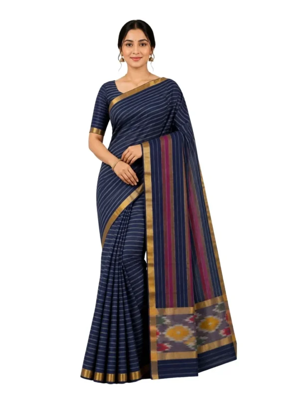 Venkatagiri Pure Cotton Saree for Women | Traditional Handwoven Style | Lightweight & Elegant Ethnic Wear(Without Blouse)