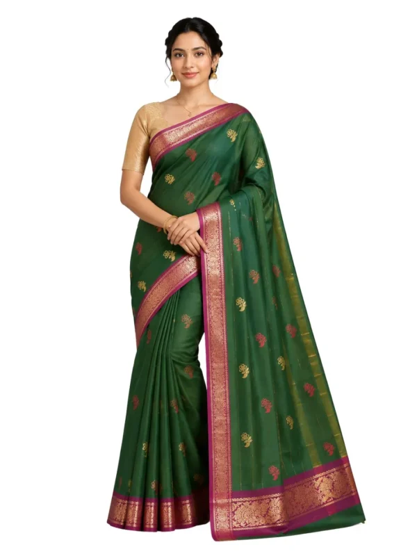 Venkatagiri Pure Cotton Saree for Women | Traditional Handwoven Style | Lightweight & Elegant Ethnic Wear(Without Blouse)