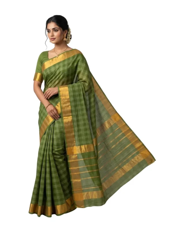 Venkatagiri Pure Cotton Saree for Women | Traditional Handwoven Style | Lightweight & Elegant Ethnic Wear(Without Blouse)