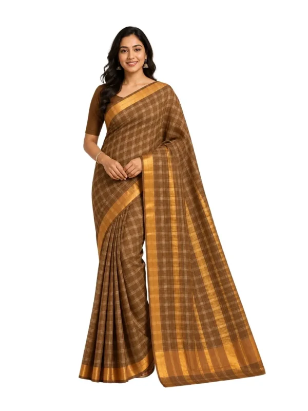 Venkatagiri Pure Cotton Saree for Women | Traditional Handwoven Style | Lightweight & Elegant Ethnic Wear(Without Blouse)