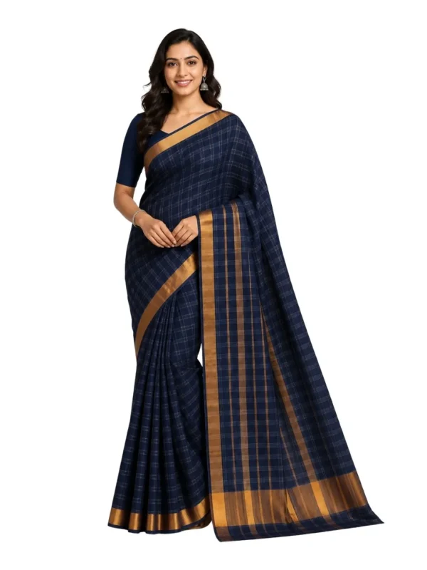 Venkatagiri Pure Cotton Saree for Women | Traditional Handwoven Style | Lightweight & Elegant Ethnic Wear(Without Blouse)
