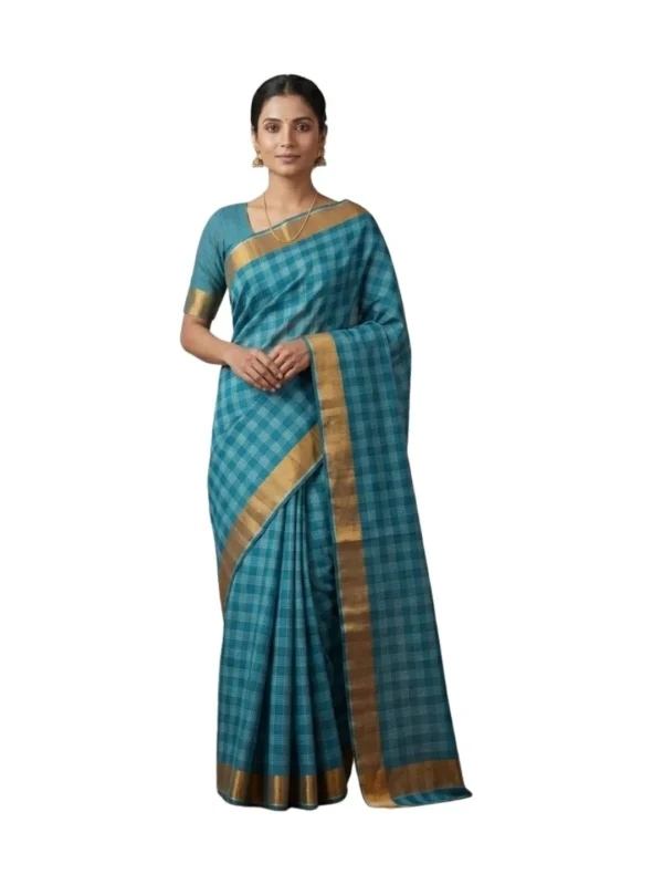 Venkatagiri Pure Cotton Saree for Women | Traditional Handwoven Style | Lightweight & Elegant Ethnic Wear(Without Blouse)