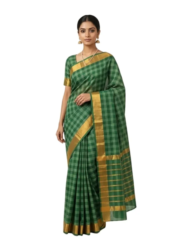 Venkatagiri Pure Cotton Saree for Women | Traditional Handwoven Style | Lightweight & Elegant Ethnic Wear(Without Blouse)