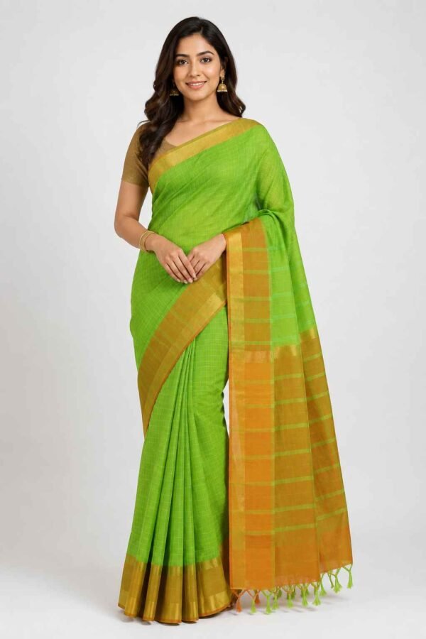 BODAGALA HANDLOOMS Mangalagiri Pure Cotton Saree for Women | Latest Handloom Design | Pure Cotton Authentic Handloom Weave Lightweight Traditional Design( With Blouse)