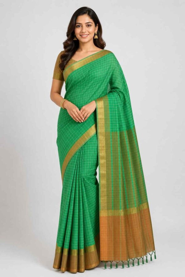 BODAGALA HANDLOOMS Mangalagiri Pure Cotton Saree for Women | Latest Handloom Design | Pure Cotton Authentic Handloom Weave Lightweight Traditional Design( With Blouse)