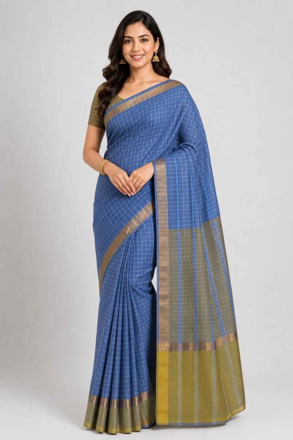 BODAGALA HANDLOOMS Mangalagiri Pure Cotton Saree for Women | Latest Handloom Design | Pure Cotton Authentic Handloom Weave Lightweight Traditional Design( With Blouse)