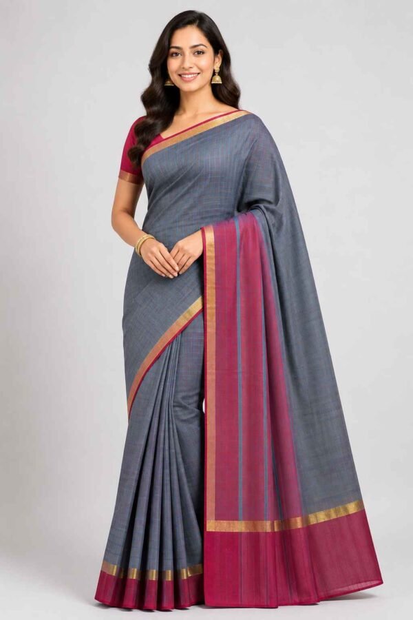 BODAGALA HANDLOOMS Mangalagiri Pure Cotton Saree for Women | Latest Handloom Design | Pure Cotton Authentic Handloom Weave Lightweight Traditional Design( With Blouse)