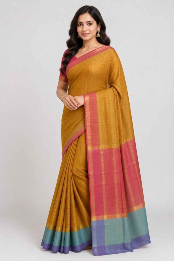 BODAGALA HANDLOOMS Mangalagiri Pure Cotton Saree for Women | Latest Handloom Design | Pure Cotton Authentic Handloom Weave Lightweight Traditional Design( With Blouse)