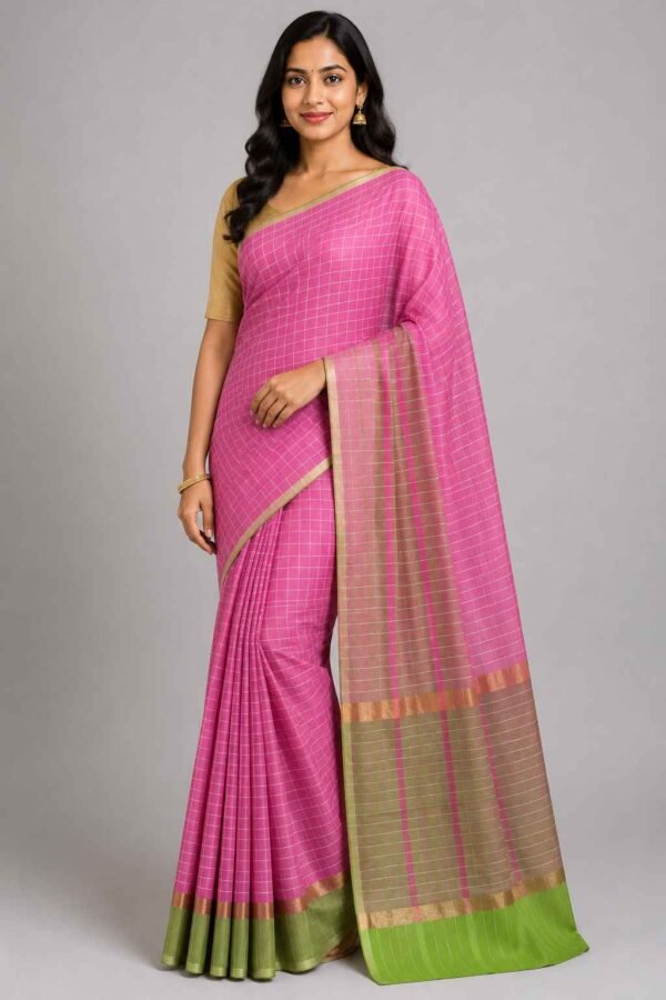 BODAGALA HANDLOOMS Mangalagiri Pure Cotton Saree for Women | Latest Handloom Design | Pure Cotton Authentic Handloom Weave Lightweight Traditional Design( With Blouse)