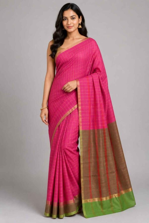 BODAGALA HANDLOOMS Mangalagiri Pure Cotton Saree for Women | Latest Handloom Design | Pure Cotton Authentic Handloom Weave Lightweight Traditional Design( With Blouse)