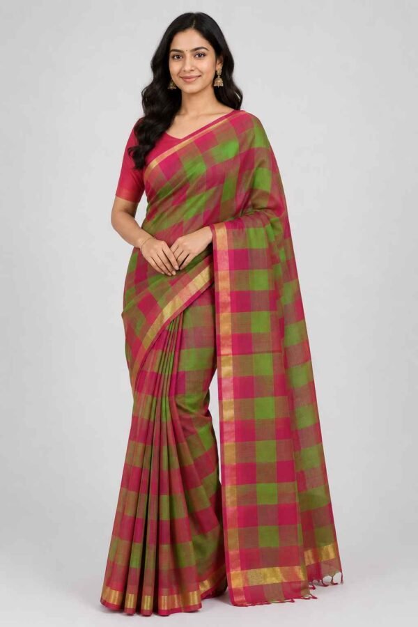 BODAGALA HANDLOOMS Mangalagiri Pure Cotton Saree for Women | Latest Handloom Design | Pure Cotton Authentic Handloom Weave Lightweight Traditional Design( With Blouse)