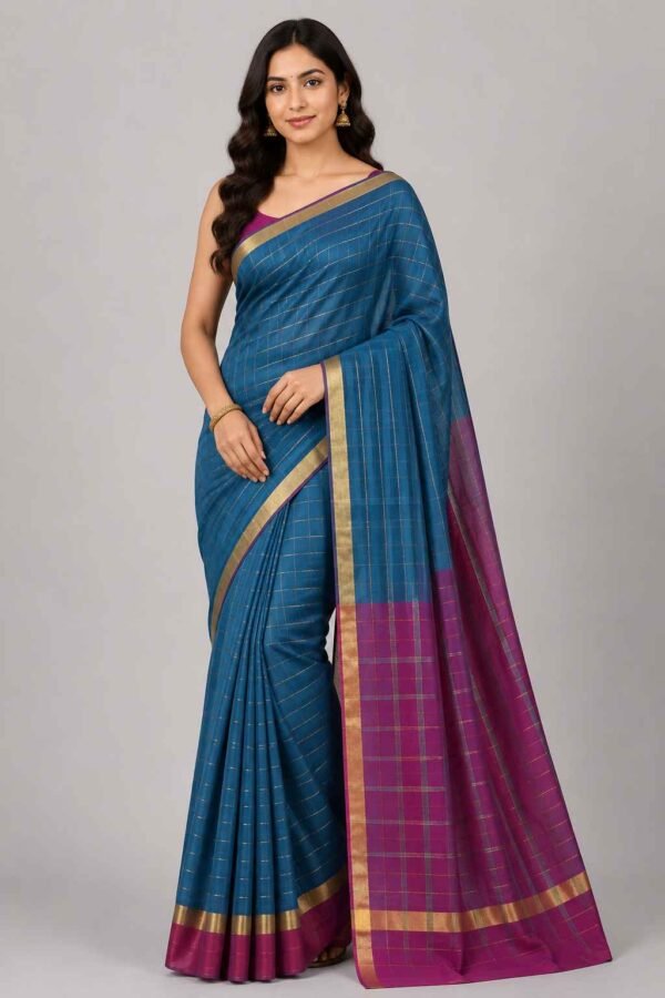BODAGALA HANDLOOMS Mangalagiri Pure Cotton Saree for Women | Latest Handloom Design | Pure Cotton Authentic Handloom Weave Lightweight Traditional Design( With Blouse)