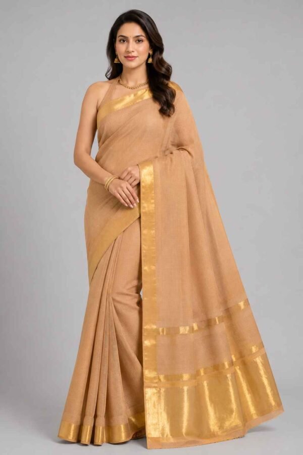 Venkatagiri Pure Cotton Saree for Women | Traditional Handwoven Style | Lightweight & Elegant Ethnic Wear(Without Blouse)